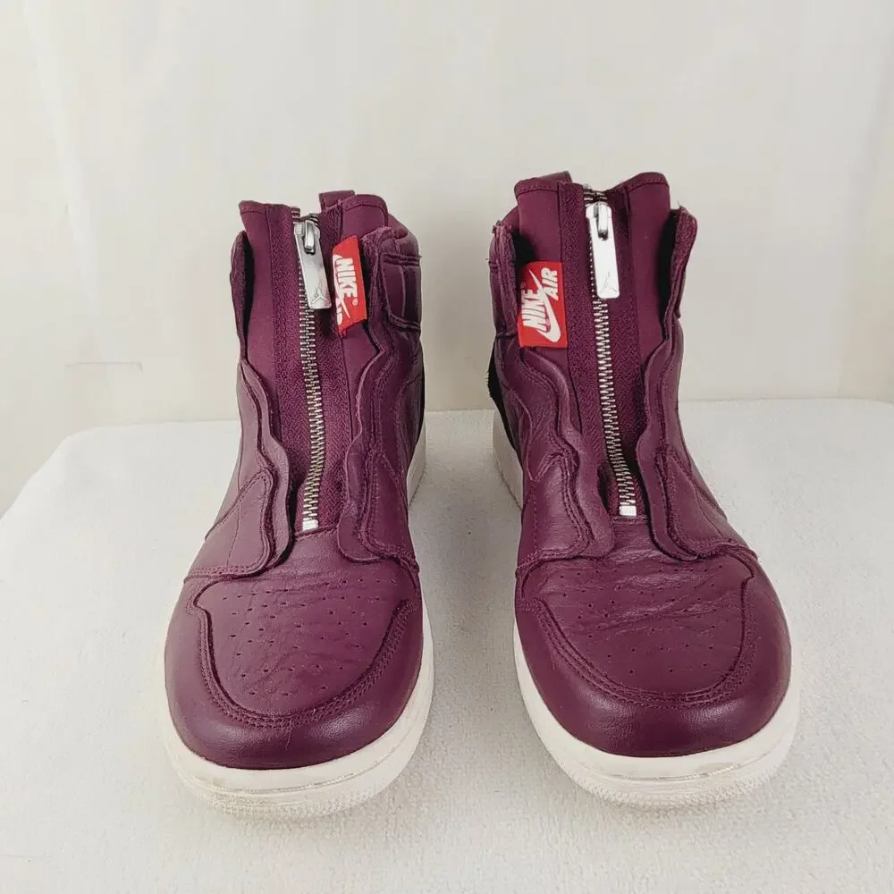 Air Jordan retro 1 high Bordeaux purple zip up sneaker size 9 women Sneakerhead